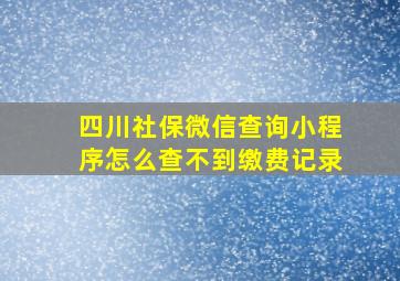 四川社保微信查询小程序怎么查不到缴费记录