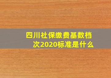 四川社保缴费基数档次2020标准是什么