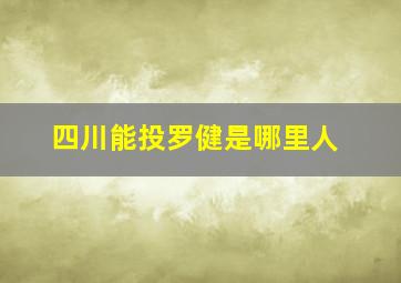 四川能投罗健是哪里人