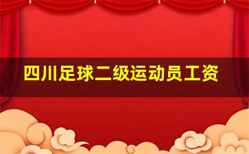 四川足球二级运动员工资