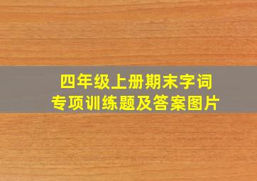 四年级上册期末字词专项训练题及答案图片