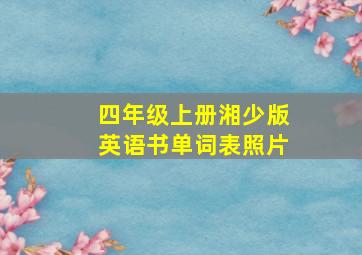 四年级上册湘少版英语书单词表照片