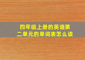 四年级上册的英语第二单元的单词表怎么读