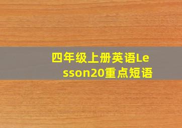 四年级上册英语Lesson20重点短语