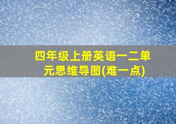 四年级上册英语一二单元思维导图(难一点)