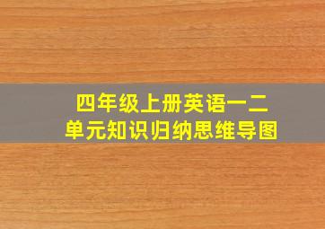 四年级上册英语一二单元知识归纳思维导图