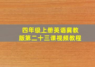 四年级上册英语冀教版第二十三课视频教程