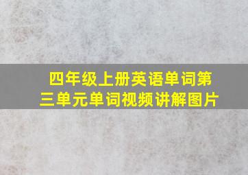 四年级上册英语单词第三单元单词视频讲解图片