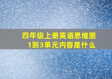 四年级上册英语思维图1到3单元内容是什么