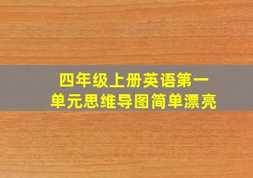 四年级上册英语第一单元思维导图简单漂亮