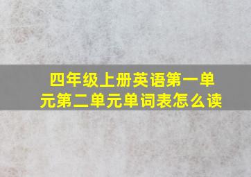 四年级上册英语第一单元第二单元单词表怎么读