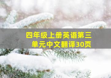 四年级上册英语第三单元中文翻译30页