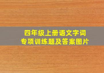 四年级上册语文字词专项训练题及答案图片