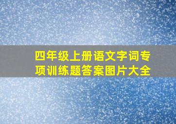 四年级上册语文字词专项训练题答案图片大全