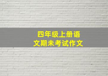 四年级上册语文期未考试作文