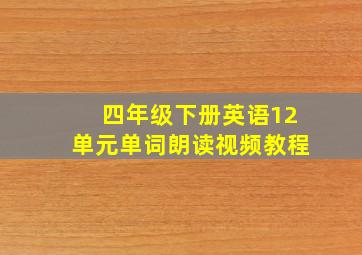 四年级下册英语12单元单词朗读视频教程