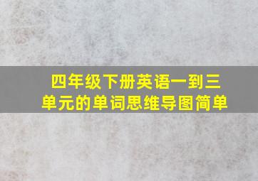 四年级下册英语一到三单元的单词思维导图简单