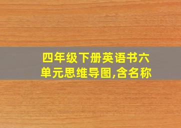 四年级下册英语书六单元思维导图,含名称