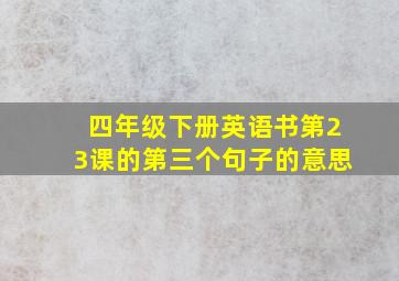 四年级下册英语书第23课的第三个句子的意思