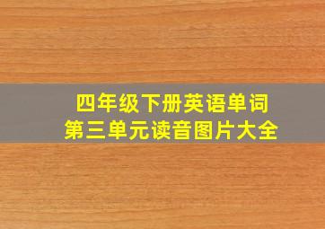 四年级下册英语单词第三单元读音图片大全