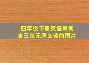 四年级下册英语单词表三单元怎么读的图片