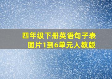 四年级下册英语句子表图片1到6单元人教版