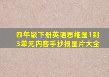 四年级下册英语思维图1到3单元内容手抄报图片大全