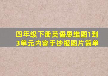 四年级下册英语思维图1到3单元内容手抄报图片简单