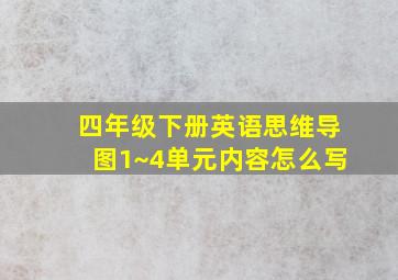 四年级下册英语思维导图1~4单元内容怎么写