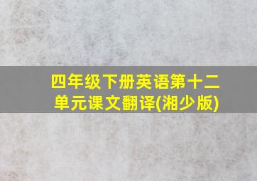 四年级下册英语第十二单元课文翻译(湘少版)