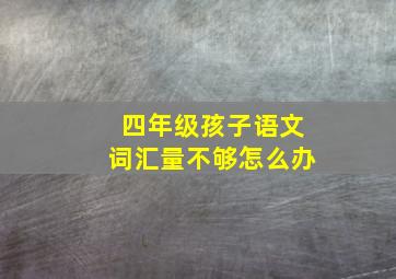 四年级孩子语文词汇量不够怎么办