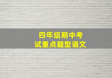 四年级期中考试重点题型语文