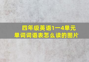 四年级英语1一4单元单词词语表怎么读的图片