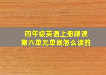 四年级英语上册跟读第六单元单词怎么读的