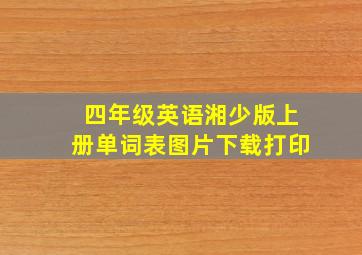 四年级英语湘少版上册单词表图片下载打印