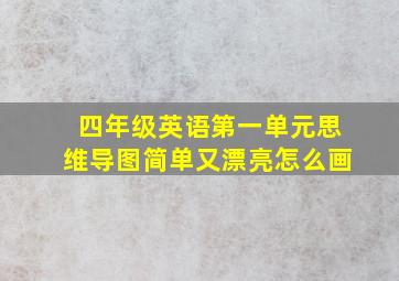 四年级英语第一单元思维导图简单又漂亮怎么画