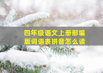 四年级语文上册部编版词语表拼音怎么读