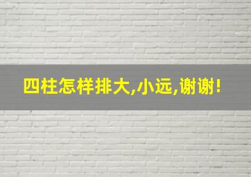 四柱怎样排大,小远,谢谢!