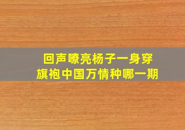 回声嘹亮杨子一身穿旗袍中国万情种哪一期