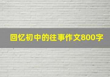 回忆初中的往事作文800字