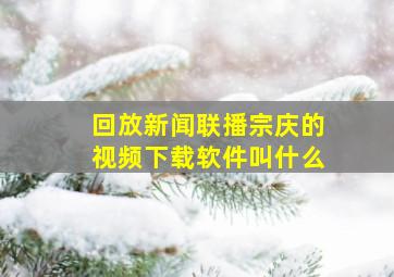 回放新闻联播宗庆的视频下载软件叫什么