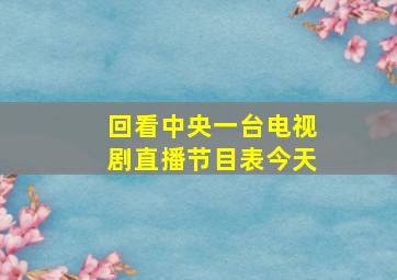 回看中央一台电视剧直播节目表今天