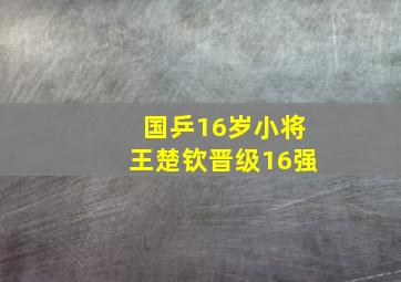 国乒16岁小将王楚钦晋级16强