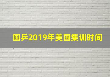 国乒2019年美国集训时间