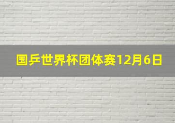 国乒世界杯团体赛12月6日