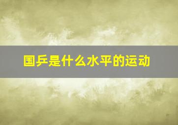 国乒是什么水平的运动