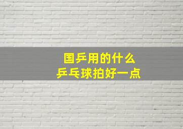 国乒用的什么乒乓球拍好一点