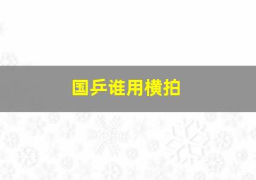 国乒谁用横拍