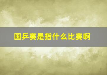 国乒赛是指什么比赛啊