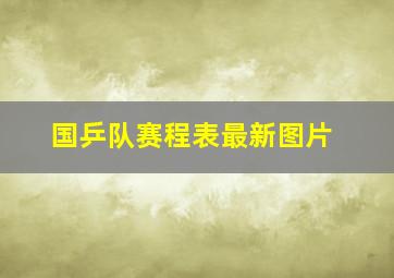 国乒队赛程表最新图片